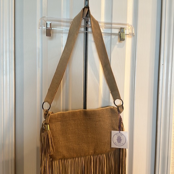 Muche-et-Muchette jute and faux suede bag - Picture 6 of 6